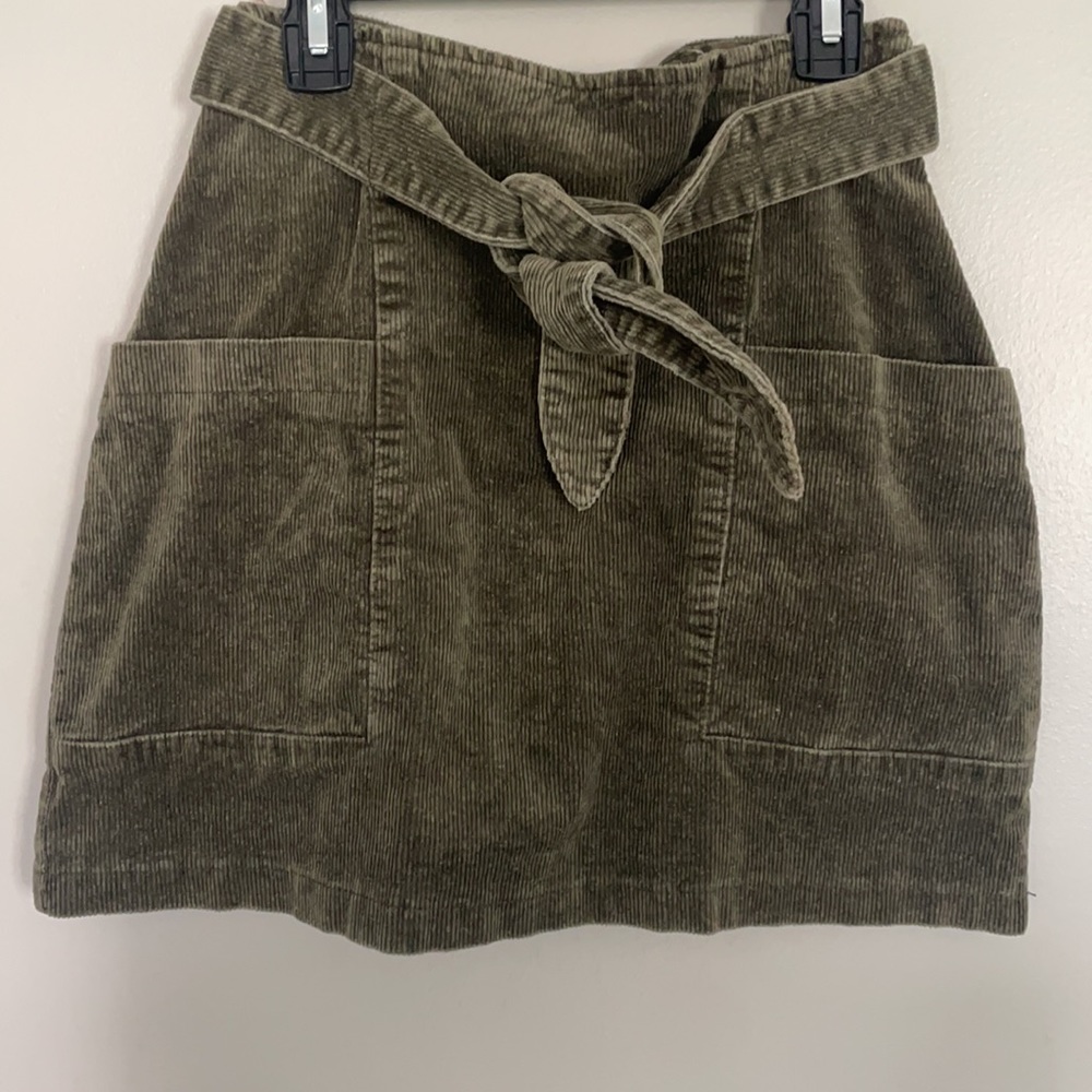 Green corduroy skirt